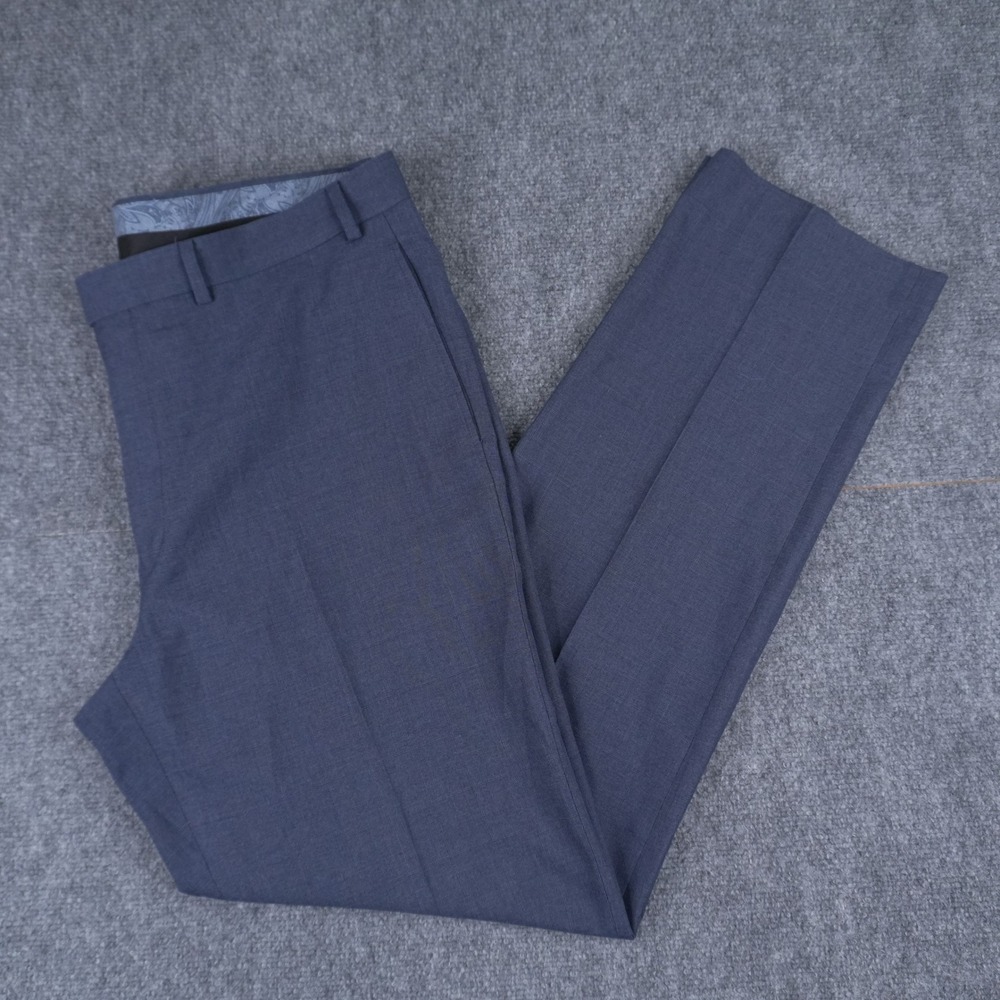 Lauren Ralph Lauren Dress Pants Mens 38x34 Blue‎ Windowpane Check Flat Front - Picture 11 of 11